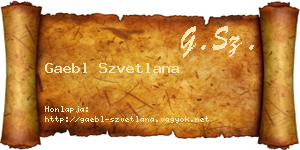 Gaebl Szvetlana névjegykártya
